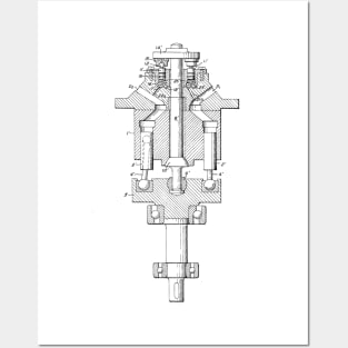 Axial Pistol Unit  Vintage Patent Drawing Posters and Art